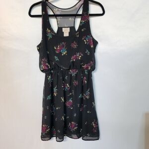Eyelash Couture Black Floral Midi Dress
